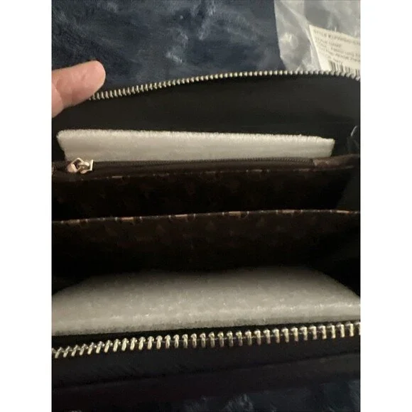 London Fog Fiona Long Zip & Front Flap Wristlet Wallet Blue NWTS - Picture 7 of 13